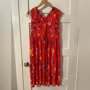 NWOT Ellen Tracy Midi Sleeveless Orange Summer Dress (Size Small)